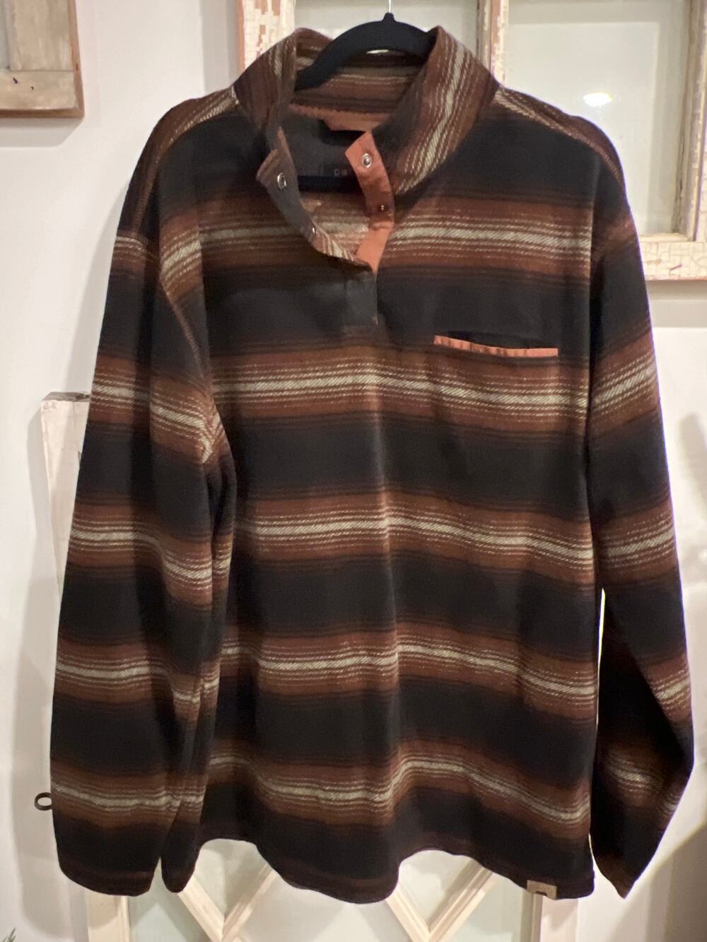 Dakota Grizzly size XXL striped fleece mens pullover top